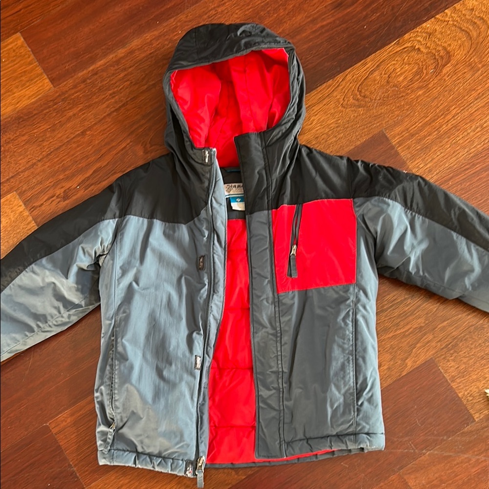 Stylish Columbia kids Black and Red Hooded Jacket